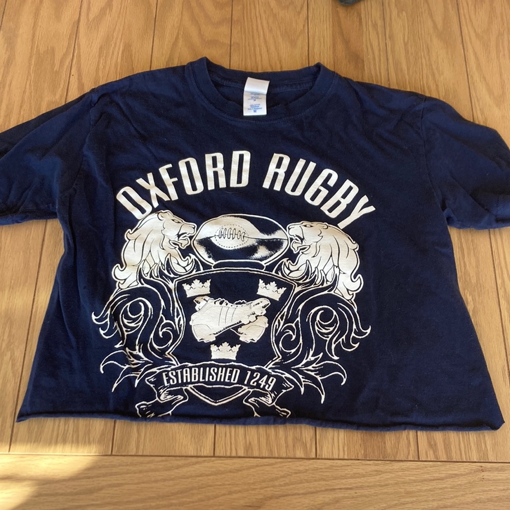 Cropped Oxford rugby shirt